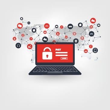 graphic of a laptop with a padlock on the screen