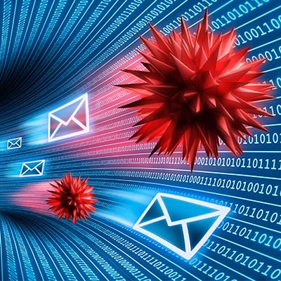 graphic showing envelopes zooming through portal